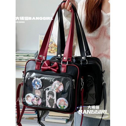 日系暗黑風Lolita可愛少女手提包包痛包 jk製服包PU通勤單肩包女