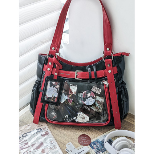 香蕉家原創設計龐克甜心痛包大容量大窗口塞娃紥穀甜酷百變單肩包