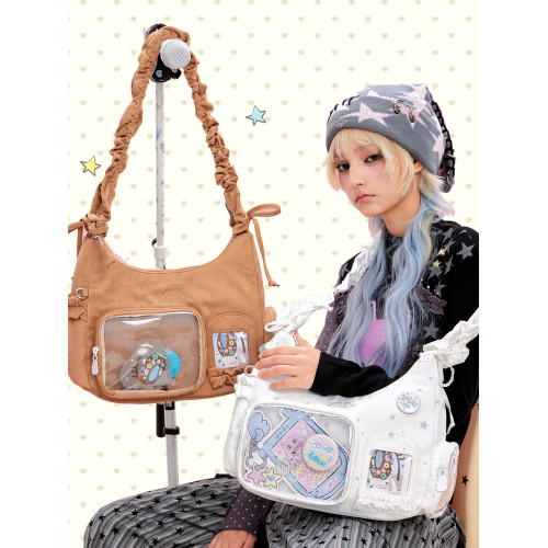 LOLA DESIGN眼睛女孩波士頓痛包 小食量韓系單肩斜背二次元穀子包