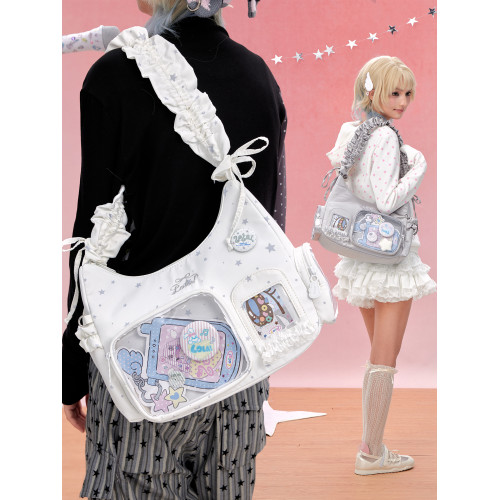 LOLA DESIGN眼睛女孩波士頓痛包 小食量韓系單肩斜背二次元穀子包