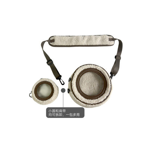 nullbag原創2025秋冬毛絨包痛包10cm娃娃可愛多用羊羔毛毛斜後後背包