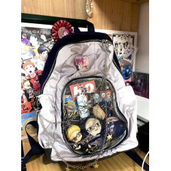 透明飲下閃電亞文化雙肩包書包休閒旅行學生穀娃包大容量吧唧痛包