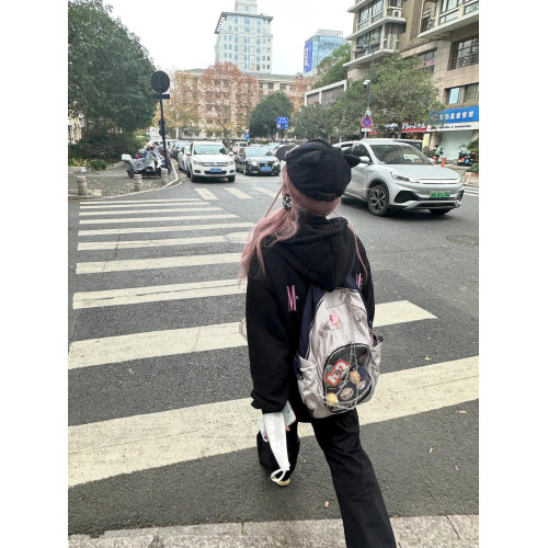 透明飲下閃電亞文化雙肩包書包休閒旅行學生穀娃包大容量吧唧痛包