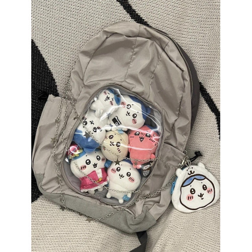 透明飲下閃電亞文化雙肩包書包休閒旅行學生穀娃包大容量吧唧痛包