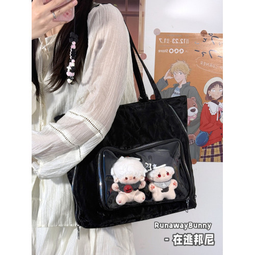 在逃邦尼二次元水波紋大容量3way痛包單肩斜背雙肩包10cm15cm娃包