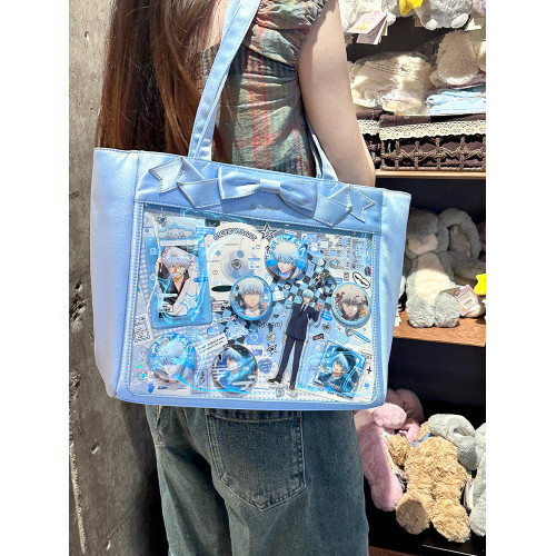 Baachoo原創斜背大食量痛層日常緞面通勤蝴蝶結托特大食量痛包