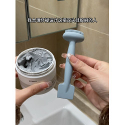 設計這個的人我要給100個贊 矽膠雙頭面膜刷洗臉清潔刷泥膜塗抹刷