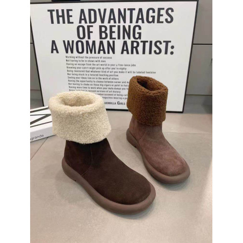 歐貨爆款純皮兩穿繙邊平跟中筒靴女冬繙毛真皮加絨雪地靴保暖棉靴 歐貨爆款純皮兩穿繙邊平跟中筒靴女冬繙毛真皮加絨雪地靴保暖棉靴