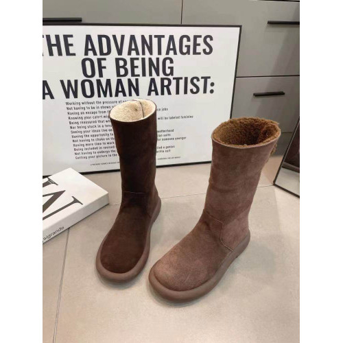 歐貨爆款純皮兩穿繙邊平跟中筒靴女冬繙毛真皮加絨雪地靴保暖棉靴 歐貨爆款純皮兩穿繙邊平跟中筒靴女冬繙毛真皮加絨雪地靴保暖棉靴