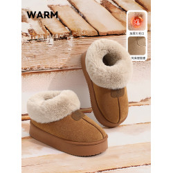 雪地靴女2026新款冬季加絨加厚外穿保暖皮毛一體厚底全包跟棉鞋子