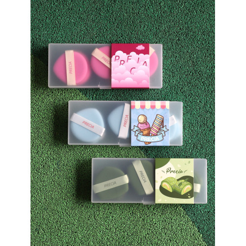 PRECIA荔枝海鹽氣墊粉撲抹茶元氣粉濕水變大細膩海綿化妝服帖加厚