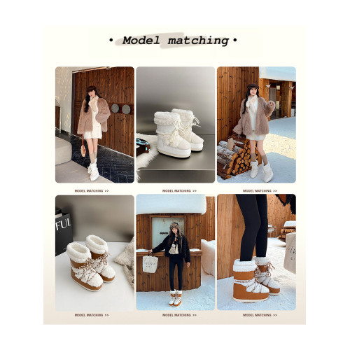 真皮內增高雪地靴女厚底月亮靴冬季新款防滑毛毛靴加絨加厚中筒靴 真皮內增高雪地靴女厚底月亮靴冬季新款防滑毛毛靴加絨加厚中筒靴