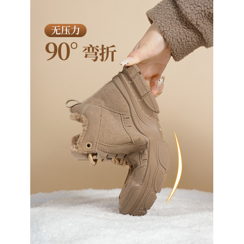 環球保暖雪地靴女款2026新款冬季加絨加厚防滑馬丁靴女冬棉鞋短靴