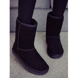 女雪地靴中筒靴子大碼防滑冬女鞋女士棉鞋女款加絨加厚保暖雪地棉