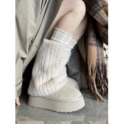 厚底雪地靴女2026新款冬季加絨加厚毛茸茸毛毛棉鞋東北中筒褲琯靴