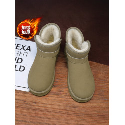 雪地靴女款冬季加絨東北大棉鞋2026新款防滑厚底保暖加厚灰色女鞋