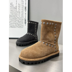 雪地靴女2025冬季新款復古時尚平底加絨防滑保暖中筒機車麵包棉靴