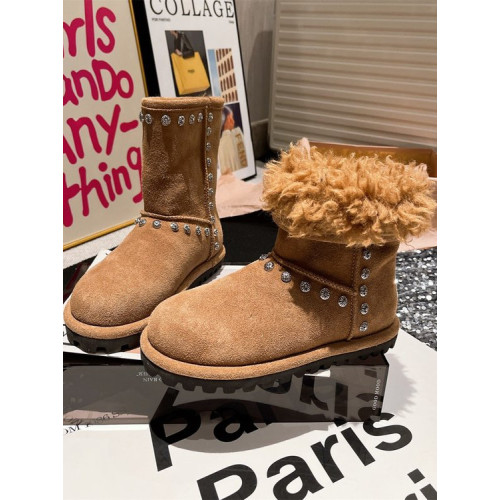 雪地靴女2025冬季新款復古時尚平底加絨防滑保暖中筒機車麵包棉靴