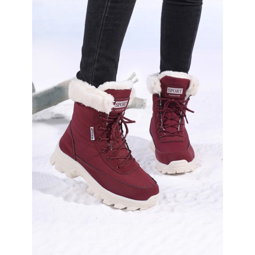 戶外雪地靴女新款冬季加絨加厚零下防寒厚底防水防滑東北棉鞋雪鞋