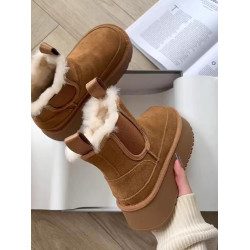 厚底雪地靴女2026冬季新款皮毛一體加絨加厚麵包鞋保暖東北大棉鞋