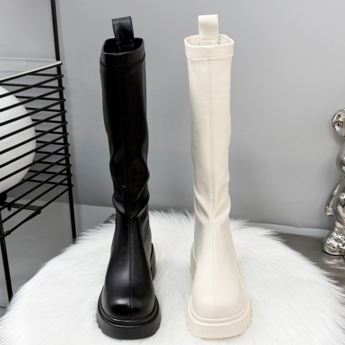 長筒靴女小個子不過膝長靴2025新款高跟7cm靴子秋冬加絨騎士靴