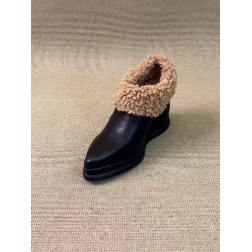 羊皮版~短筒尖頭坡跟加絨保暖小個子增高冬季新款小衆設計毛毛鞋 羊皮版~短筒尖頭坡跟加絨保暖小個子增高冬季新款小衆設計毛毛鞋