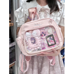 AORDA 原創二次元單肩斜背日常粉色痛包雙肩小食量吧唧包穀子娃包