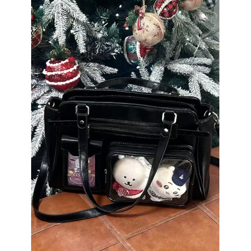 STYLENET原創機車風痛包學生上課通勤包二次元復古百搭雙肩斜後後背包