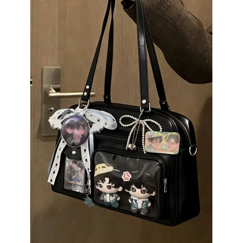 STYLENET原創機車風痛包學生上課通勤包二次元復古百搭雙肩斜後後背包