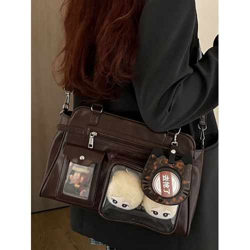 STYLENET原創機車風痛包學生上課通勤包二次元復古百搭雙肩斜後後背包