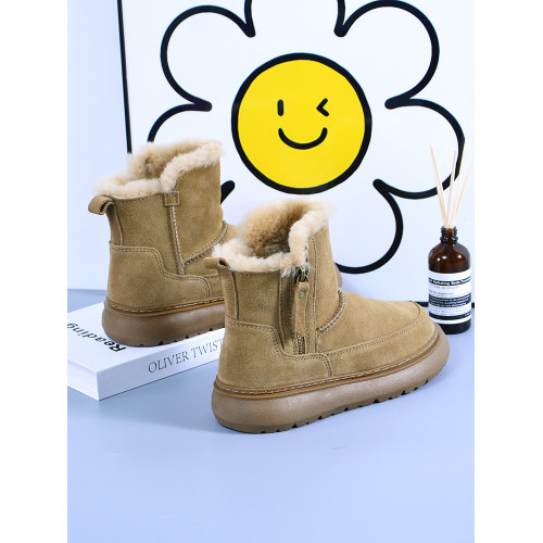 周冬雨同款側拉鍊雪地靴女冬2025羊皮毛一體短筒厚底防滑東北棉鞋 周冬雨同款側拉鍊雪地靴女冬2025羊皮毛一體短筒厚底防滑東北棉鞋