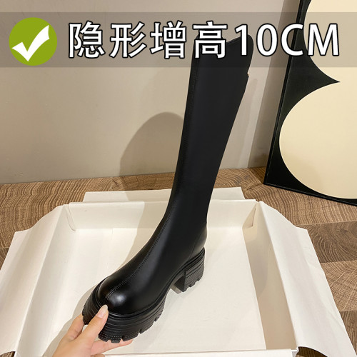 內增高長筒靴女秋冬新款小個子v口不過膝長靴顯瘦高跟厚底騎士靴 內增高長筒靴女秋冬新款小個子v口不過膝長靴顯瘦高跟厚底騎士靴