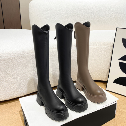 內增高長筒靴女秋冬新款小個子v口不過膝長靴顯瘦高跟厚底騎士靴 內增高長筒靴女秋冬新款小個子v口不過膝長靴顯瘦高跟厚底騎士靴