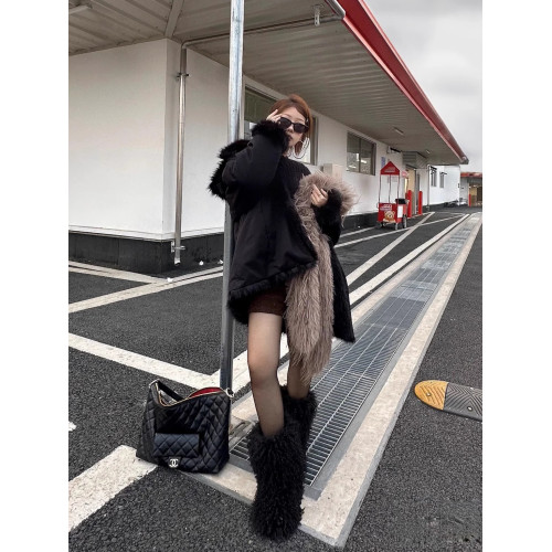 秋冬季新款歐美風毛毛雪地靴小衆辣妹保暖加厚毛毛靴黑色時尚百搭 秋冬季新款歐美風毛毛雪地靴小衆辣妹保暖加厚毛毛靴黑色時尚百搭