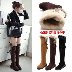 2025冬季新款雪地靴女加厚加絨長筒過膝長靴高筒棉靴40大碼43棉鞋