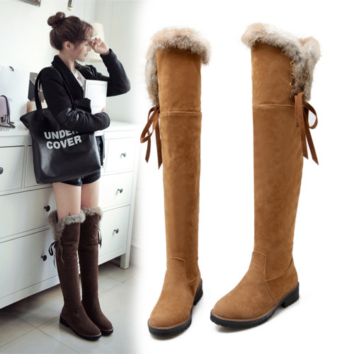 2025冬季新款雪地靴女加厚加絨長筒過膝長靴高筒棉靴40大碼43棉鞋