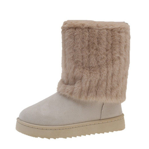 毛毛雪地靴女款冬季2026新款加絨加厚保暖網紅冰島厚底東北大棉鞋 毛毛雪地靴女款冬季2026新款加絨加厚保暖網紅冰島厚底東北大棉鞋