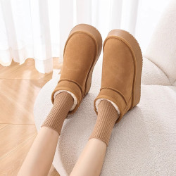 厚底內增高雪地靴女款2026新款冬季加絨加厚小個子桑坡村雪地棉鞋