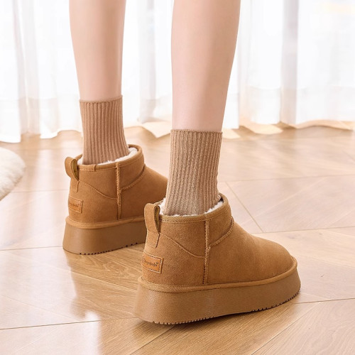 厚底內增高雪地靴女款2026新款冬季加絨加厚小個子桑坡村雪地棉鞋