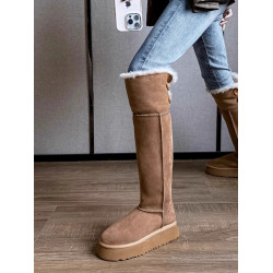 厚底長筒雪地靴女2026冬季新款加絨加厚高筒長靴兩穿過膝東北棉鞋