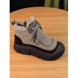 英倫風羊羔毛馬丁靴女2026冬季新款厚底增高棉鞋軟底軟面媽媽短靴