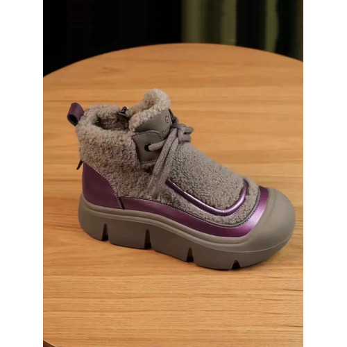 英倫風羊羔毛馬丁靴女2026冬季新款厚底增高棉鞋軟底軟面媽媽短靴