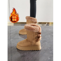 哈爾濱厚底雪地靴女冬季加絨中高筒女靴子加厚保暖防寒東北大棉鞋