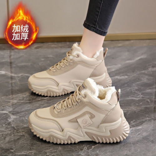 加絨運動鞋女款東北大棉鞋冬季2026加厚底保暖休閒時尚雪地靴防滑