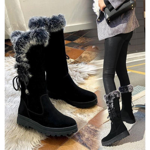 撤櫃款真兔毛防滑雪地靴2026冬季新款保暖棉鞋加絨厚底女靴中筒靴 撤櫃款真兔毛防滑雪地靴2026冬季新款保暖棉鞋加絨厚底女靴中筒靴