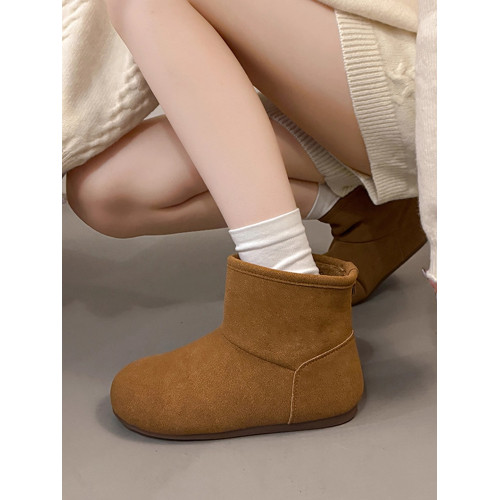 內增高3.5cm復古百搭圓頭雪地靴小個子加絨棉靴時裝靴東北大棉鞋