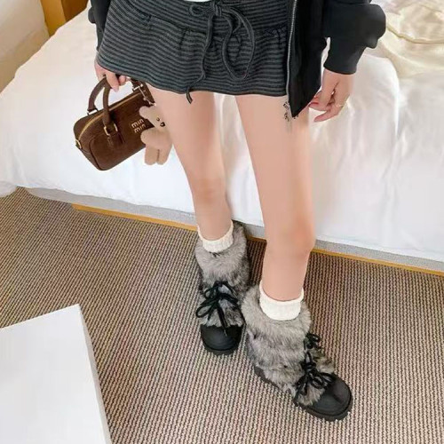 小個子增高毛毛雪地靴女2026秋冬新款復古厚底大頭靴加絨加厚棉鞋 小個子增高毛毛雪地靴女2026秋冬新款復古厚底大頭靴加絨加厚棉鞋