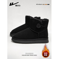 廻力雪地靴女2026新款冬季加絨加厚短靴戶外防滑保暖東北大棉鞋子