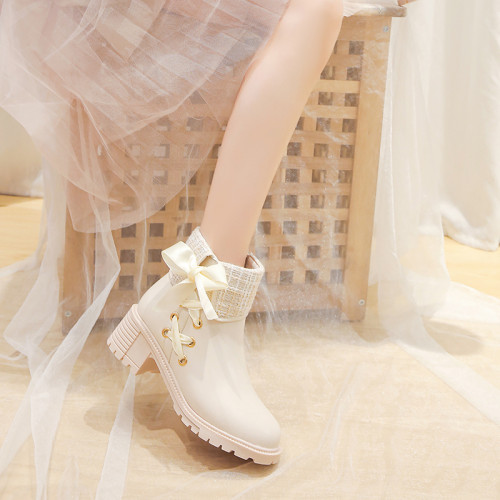 小香風靴子女2025年秋冬新款百搭瘦瘦靴短靴粗跟馬丁靴女高跟單靴 小香風靴子女2025年秋冬新款百搭瘦瘦靴短靴粗跟馬丁靴女高跟單靴