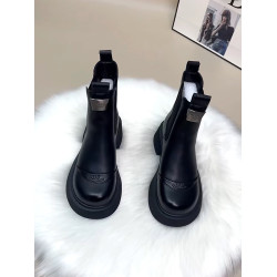 切爾西短靴女2025秋季新款百搭釦件英倫風馬丁靴厚底增高菸筒靴女